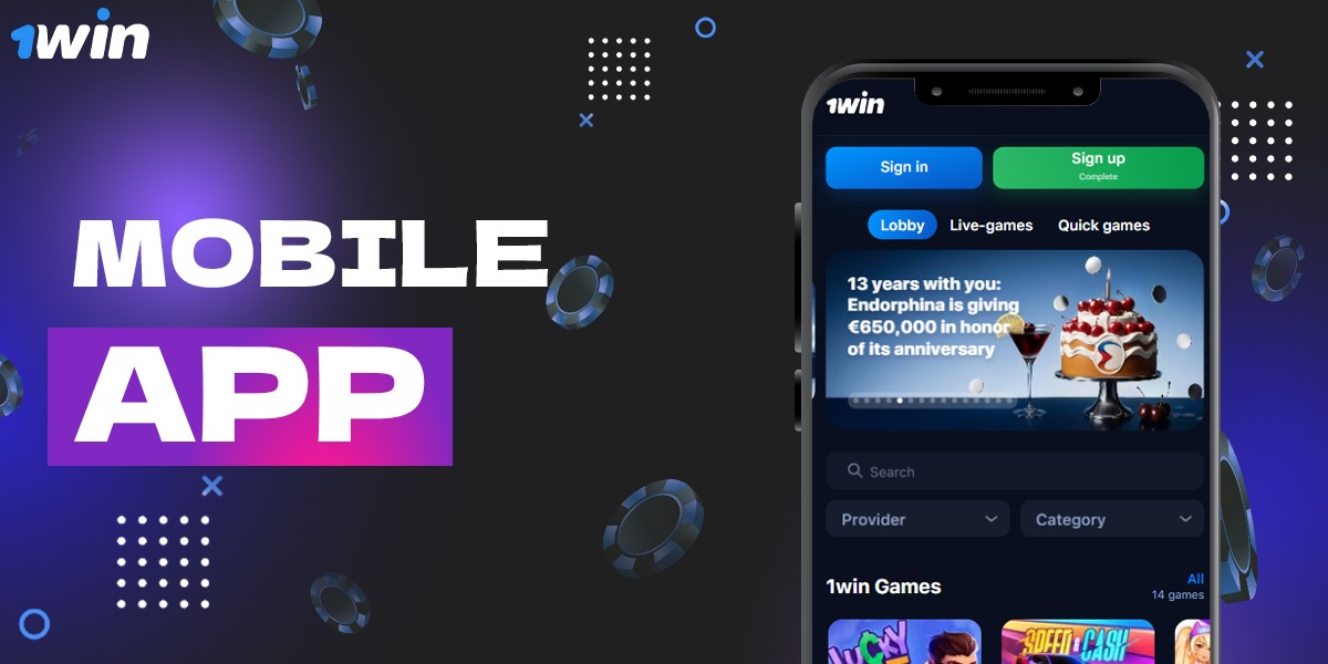 1Win mobile application for sports betting and online casino