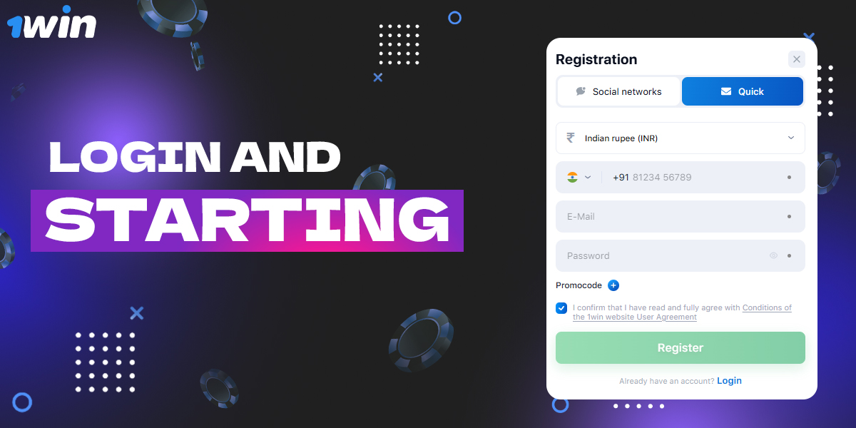 Account registration and login on 1Win platform